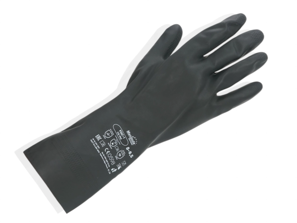Перчатки резиновые КЩС тип 1 Manipula, размеры: M, L, XL
