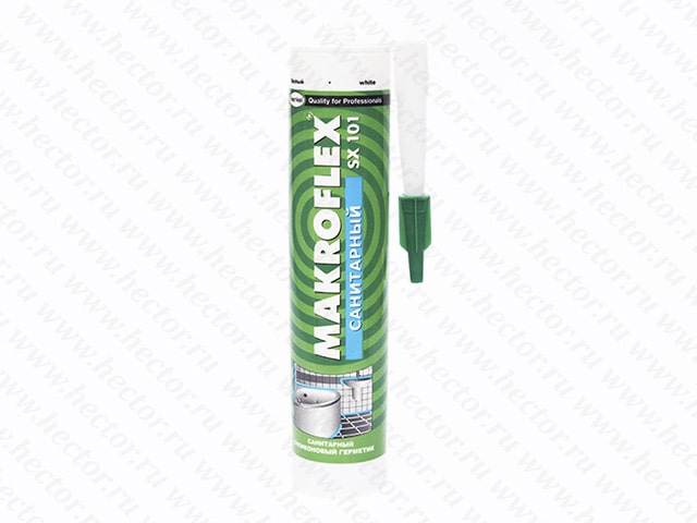 Герметик силиконовый санитарный Makroflex SX 101, 290 мл. (белый, прозрачный)