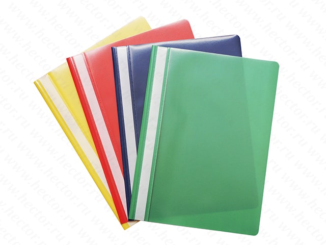 Папка скоросшиватель A4 пластиковая, красная, синяя, зеленая, желтая
