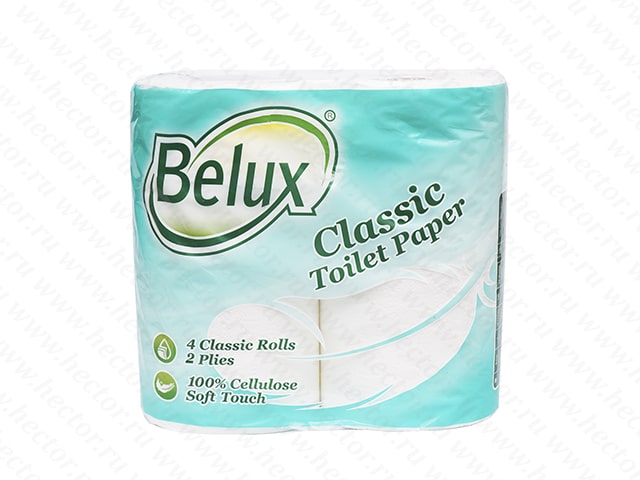 Туалетная бумага Belux Classic 2-х сл., 4 шт, белая